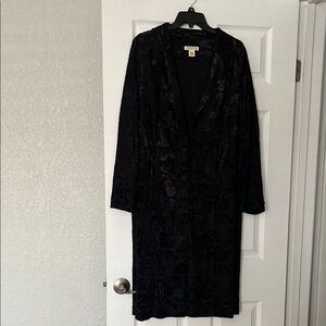 Elegant Black Floral Coat